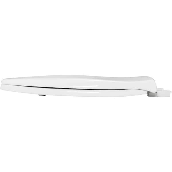 BEMIS Affinity Elongated Soft Close Plastic Closed Front Toilet Seat in  White Never Loosens and Free Installation Tool 1203SLST 000 - The Home Depot