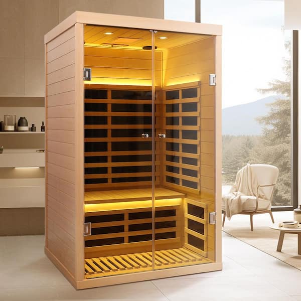CASAINC Luxury Low EMF 2-Person Hemlock Far Infrared Indoor Sauna
