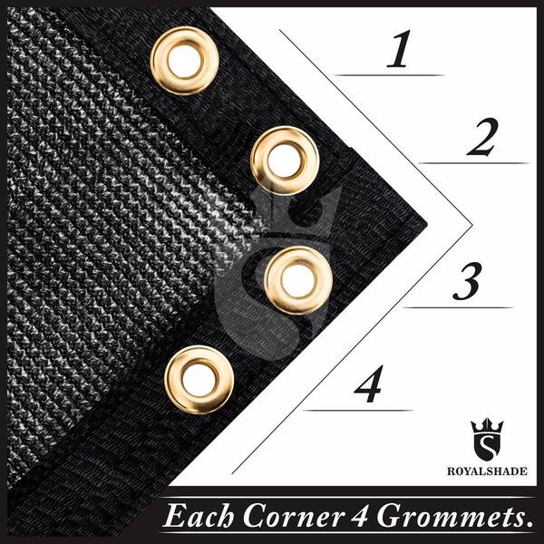 ROYAL SHADE 69 in. x 25 ft. Black Mesh Fabric Privacy Fence Screen with Perimeter Stitched Edges and Grommets