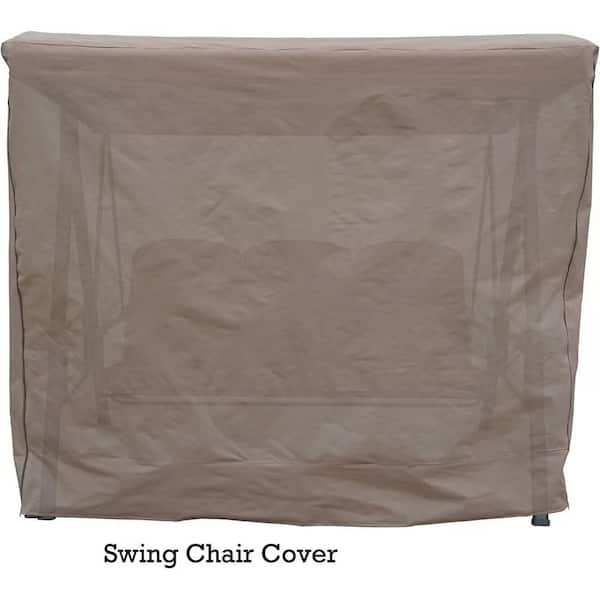 KOZYARD Swing Covers for Outdoor Patio Swing 3 Triple Seater Hammock Cover Garden Swing Cover Waterproof UV Resistant Brown