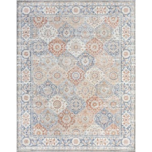 Multi Color 5 ft. 3 in. x 7 ft. 3 in. Wilton Collection Floral Pattern Persian Area Rug