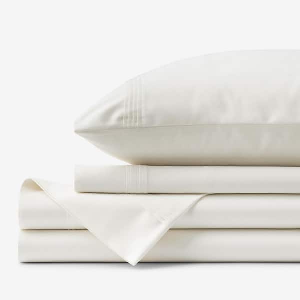 Legends Hotel Egyptian 4-Piece Cream Cotton Sateen Queen Sheet Set