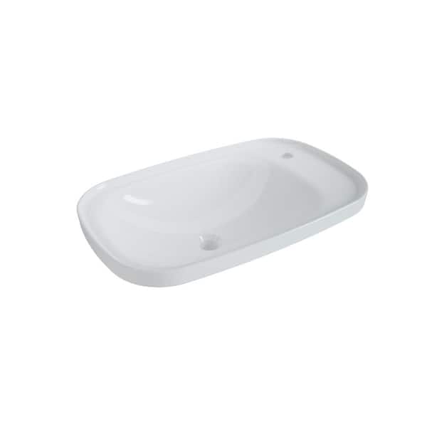 Glacier Bay 26 in. Ceramic Rectangular Vessel Bathroom Sink in White