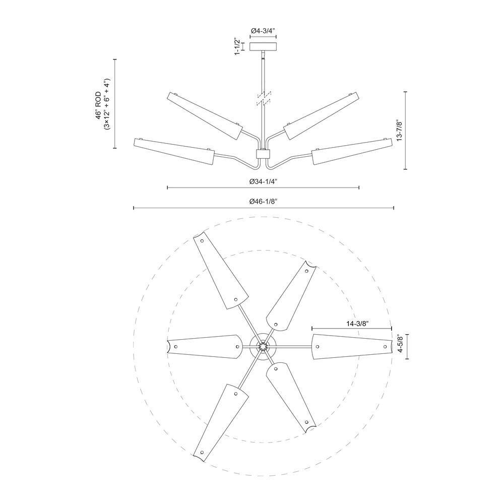 Osorio 46" Brass and Matte White LED Chandelier