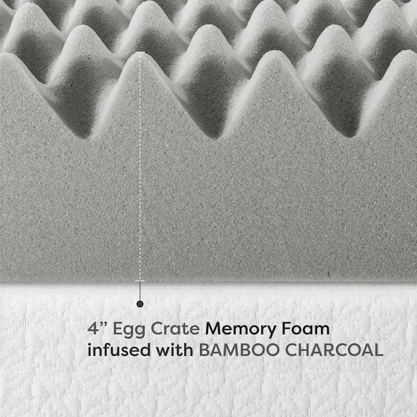 MELLOW 4 in. Twin Cooling Gel Egg Crate Memory Foam Mattress Topper  HD-ECMF-GM4T - The Home Depot