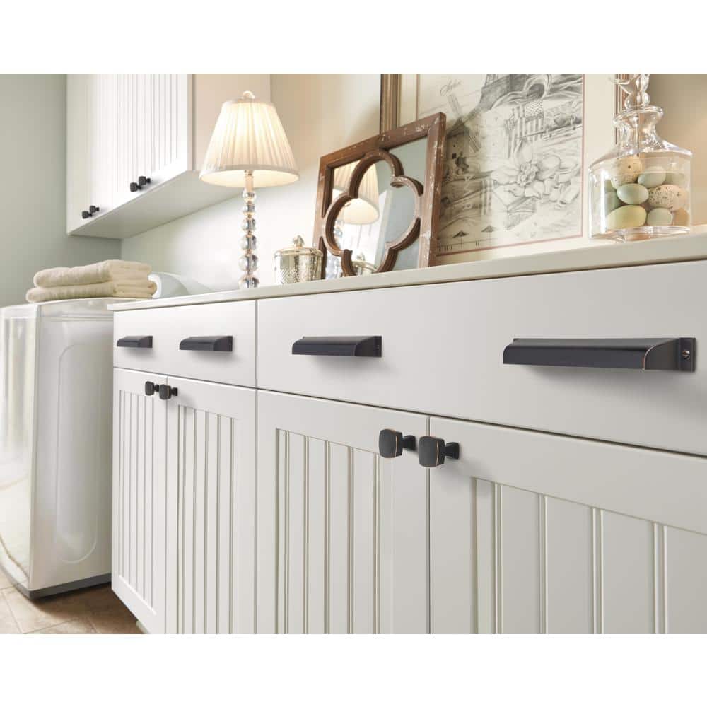 Oil-Rubbed Bronze Square Cabinet Knob with Mounting Hardware