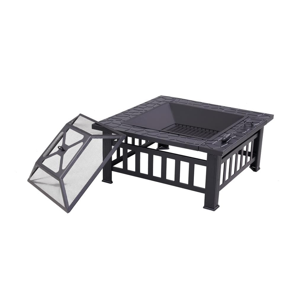 ITOPFOX Square Ceramic 32 in. Outdoor Fire Pit Table HDSA011OT085