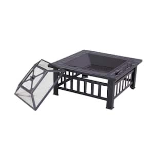 Square Ceramic 32 in. Outdoor Fire Pit Table