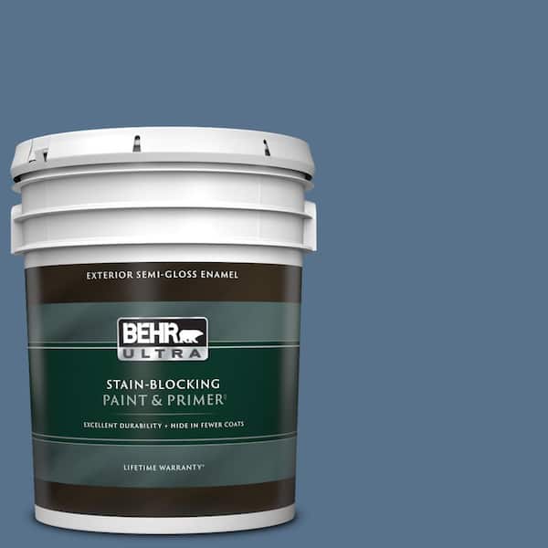 BEHR ULTRA 5 gal. #PPU14-01 Arrowhead Lake Semi-Gloss Enamel Exterior Paint & Primer