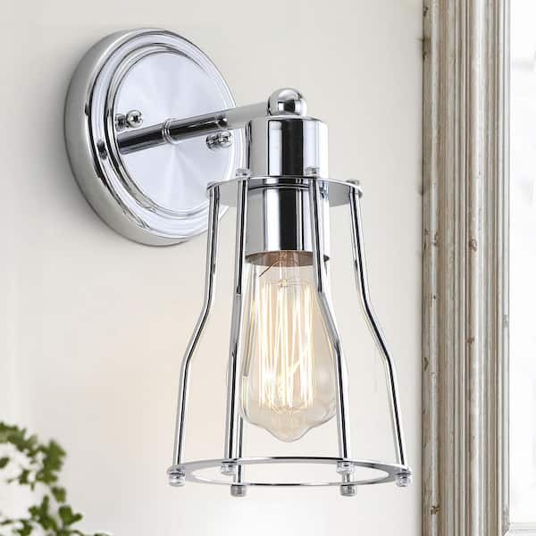 JONATHAN Y Evelyn 5.13 in. 1-Light Metal Chrome Vanity Light