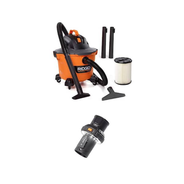 9 Gal. 4.25 Peak HP NXT Shop Vacuum HD0900 Wet Dry Vac with General Debris Filter, Hose, Accessories and LED Cuff