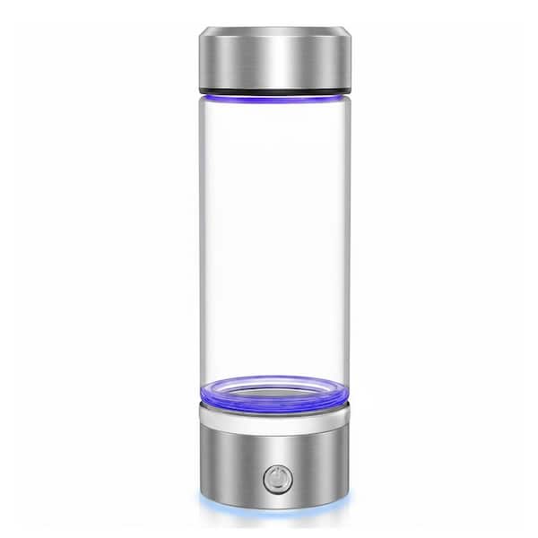 Portable Rechargeable Hydrogen Water Bottle Generator for Home Office Travel Exercise, Silver, Improves Water Quality