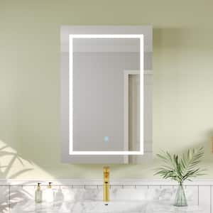 24 in. W x 36 in. H Rectangular Aluminum Medicine Cabinet with Mirror