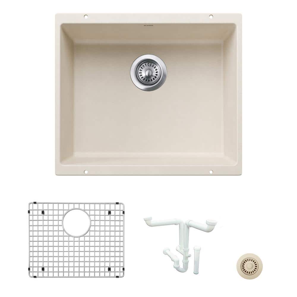 Precis 20.87 in. Undermount Single Bowl Soft White Granite Composite Kitche