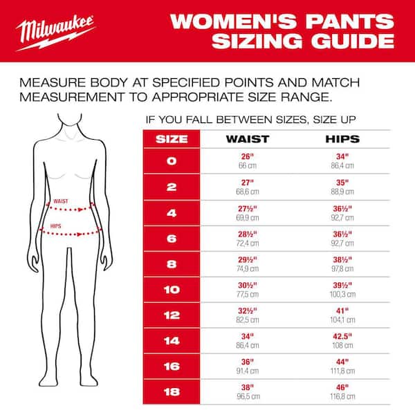size 4 pants in inches
