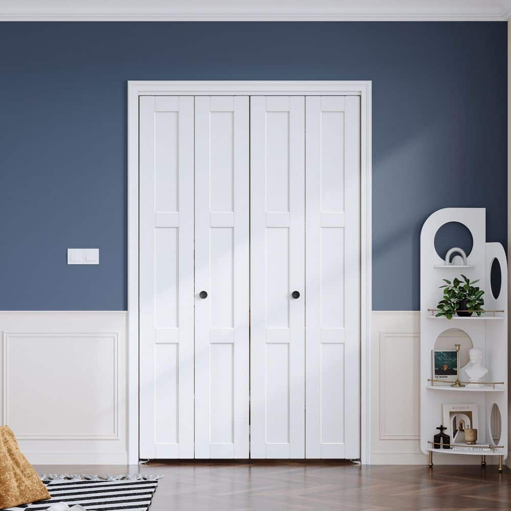 Fredbeck 48 in. x 80 in. 3-Lite Panel White Finshed Solid Core