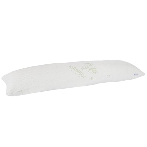 Lavish Home White Hypoallergenic Memory Foam Body Pillow with Removable Cover