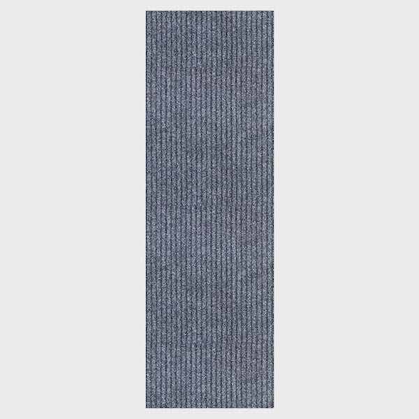 Heavy Duty Solid Gray 31 in. W x 3 ft. L Indoor/Outdoor Runner Rug/Stair Runner 7.8 sq. ft.