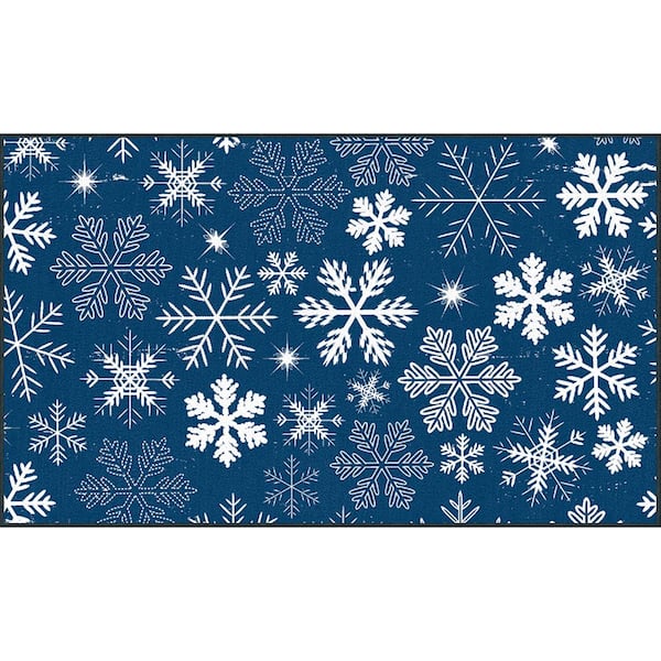 33049 SuperScraper 30 x 18 Vinyl Coir, Snowflakes Blue