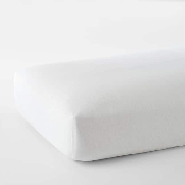 The Company Store Solid Washed White Linen Full Fitted Sheet