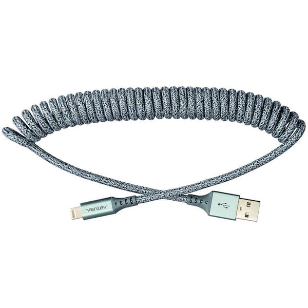 Ventev Chargesync 14 in. Lightning Helix Cable in Grey