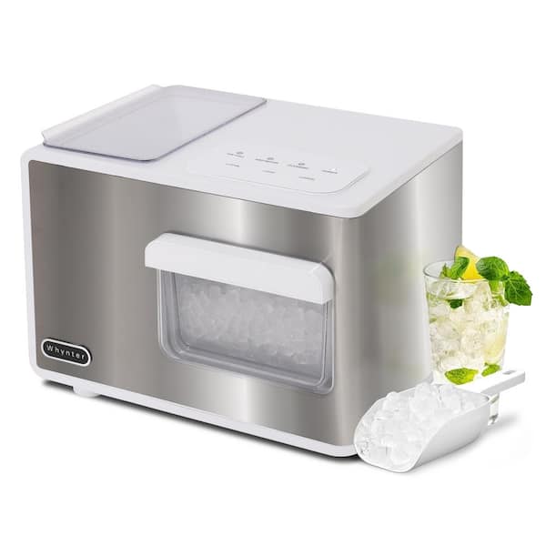 Whynter 14.5 in. 40 lbs Nugget Ice Maker Chewable SonicSno Countertop compact ice maker in White Stainless Steel