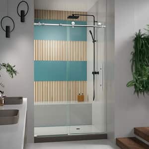 Enigma-X 44 in. to 48 in. x 76 in. Frameless Sliding Shower Door in Polished Stainless Steel
