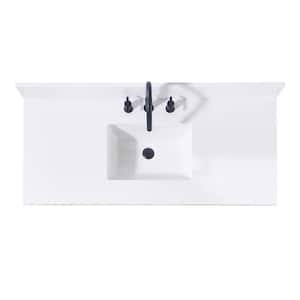 Andalo 49 in. W x 22 in. D Engineered Stone Composite Vanity Top in Snow White with White Rectangular Single Sink