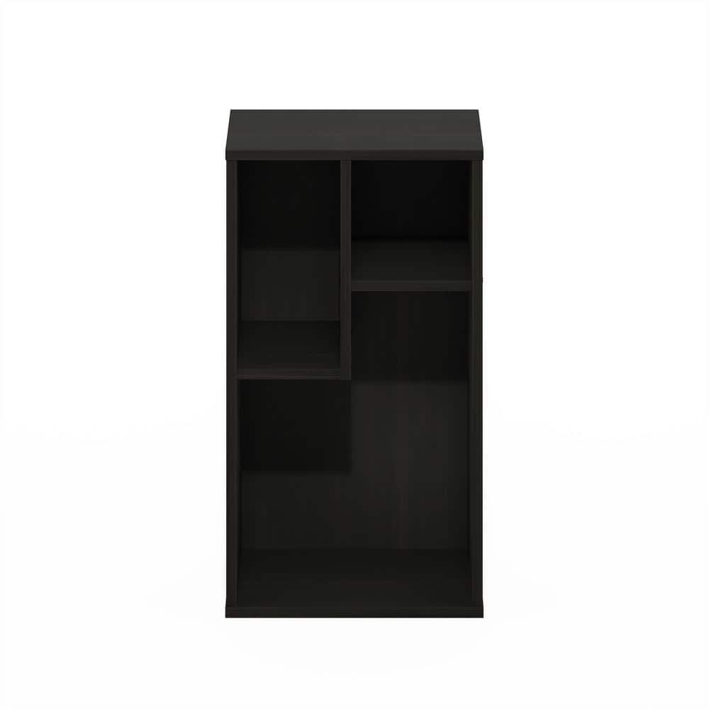 Espresso Wood 3-Cube Irregular Bookcase Storage Organizer