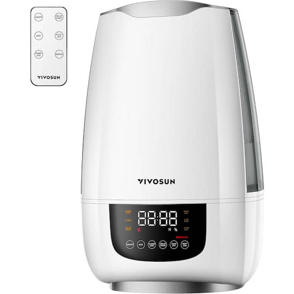 VIVOSUN 1.59 Gal. Quiet Ultrasonic Cool Mist Humidifier with Remote Control in White