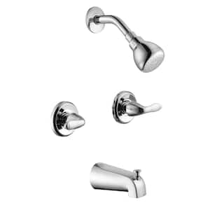 Constructor 2-Handle 1-Spray Tub and Shower Faucet in Chrome (Valve Included)