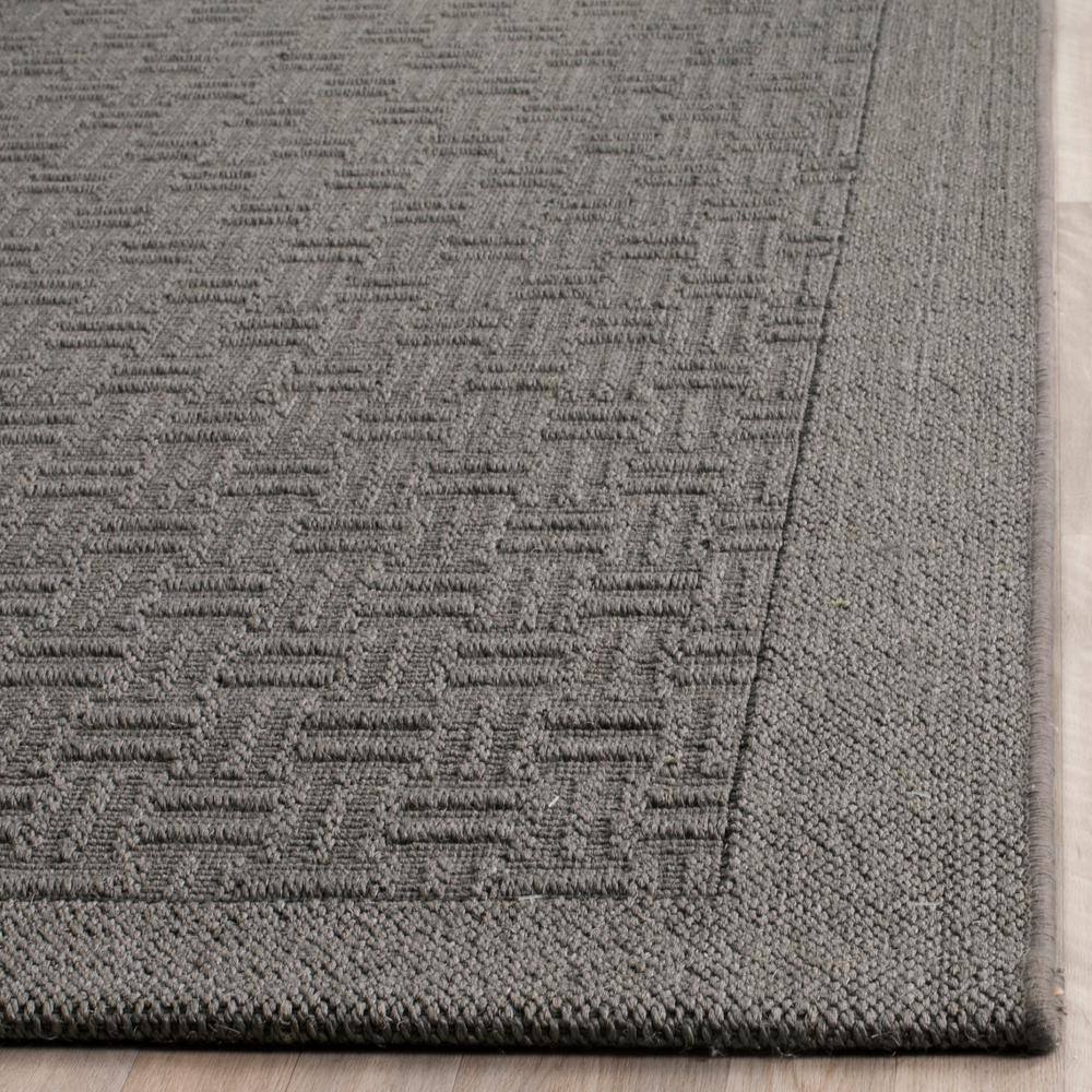 Gray Geometric Hand-Knotted Sisal Area Rug