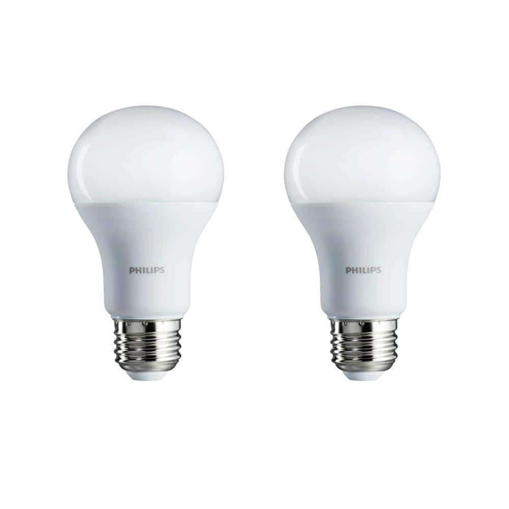 Philips 75-Watt Equivalent A19 Non-Dimmable Energy Saving LED Light Bulb Daylight (5000K) (2-Pack)