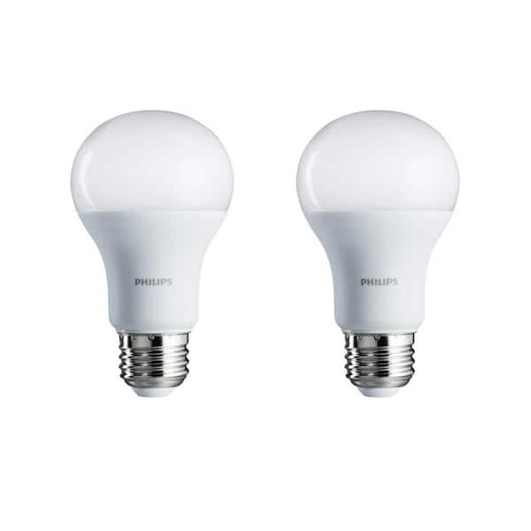 Hoopvol Mompelen plaag Philips 75-Watt Equivalent A19 Non-Dimmable Energy Saving LED Light Bulb  Daylight (5000K) (2-Pack) 463000 - The Home Depot