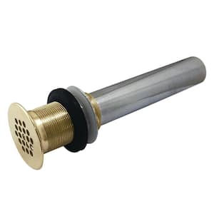 Trimscape 17-Gauge Grid Bathroom Sink Drain in Polished Brass without Overflow
