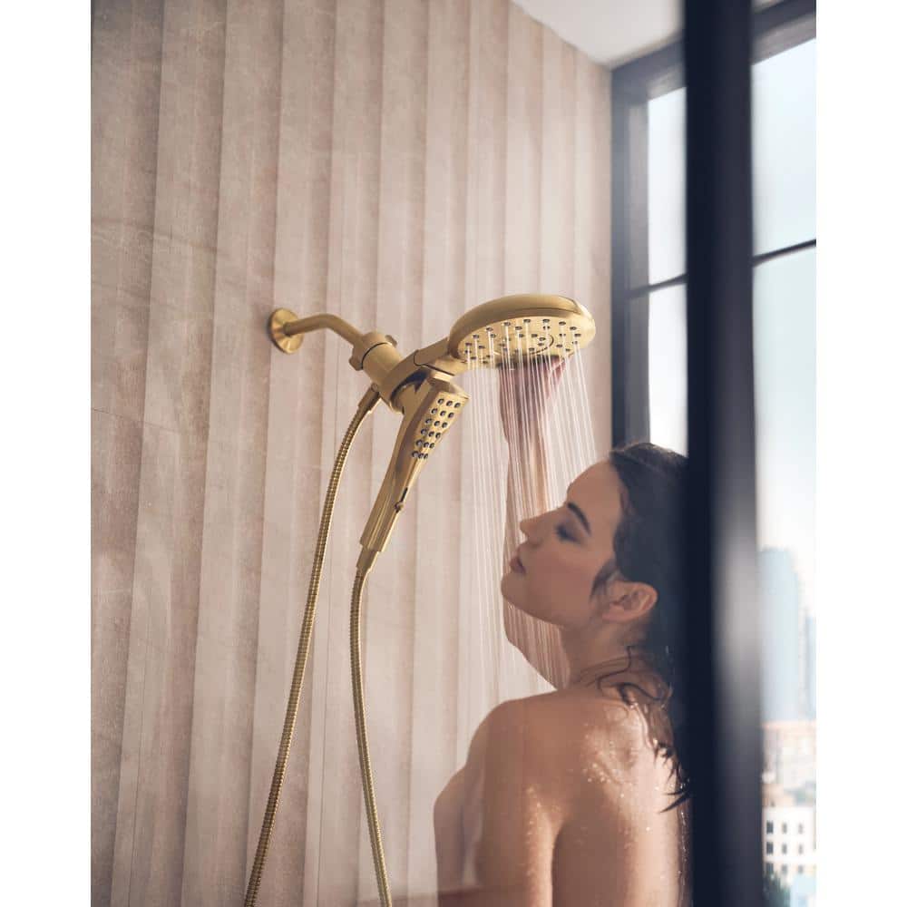 Brushed Gold Multi-Head Rain Shower with Handheld
