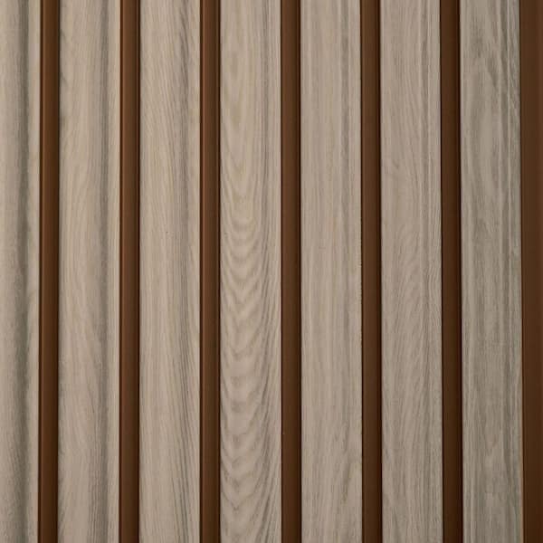 Fluted 1/2 in. x 0.79 ft. x 9.3 ft. Simply White Glue-Up Foam Wood Slat Walls (20-Pack)/147 sq. ft.