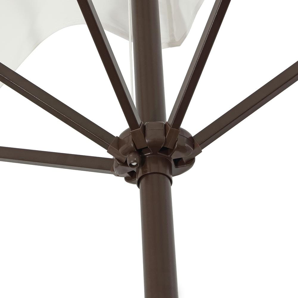 Sidney 9 ft. White Aluminum MidCentury Patio Umbrella with Crank