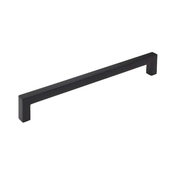 Monument 7-9/16 in. (192mm) Modern Matte Black Bar Cabinet Pull