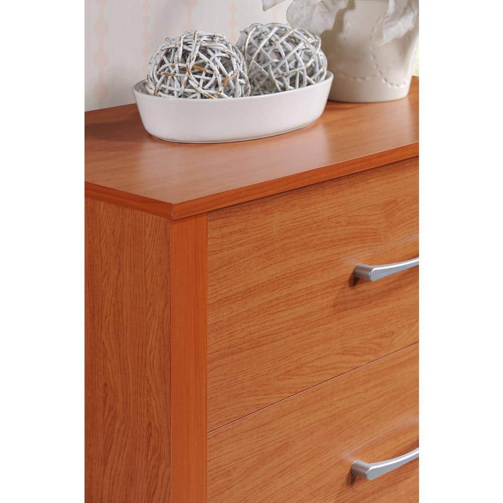 Cherry Wood 40'' High 4-Drawer Chest with Soft Close and Roller