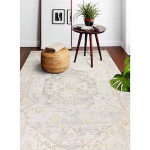 Corsica Grey 4 ft. x 6 ft. (3'6" x 5'6") Floral Bohemian Accent Rug