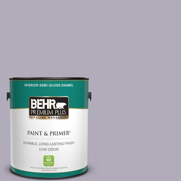 BEHR PREMIUM PLUS 1 gal. #ICC-98 Lilac Bloom Semi-Gloss Enamel Low Odor Interior Paint & Primer