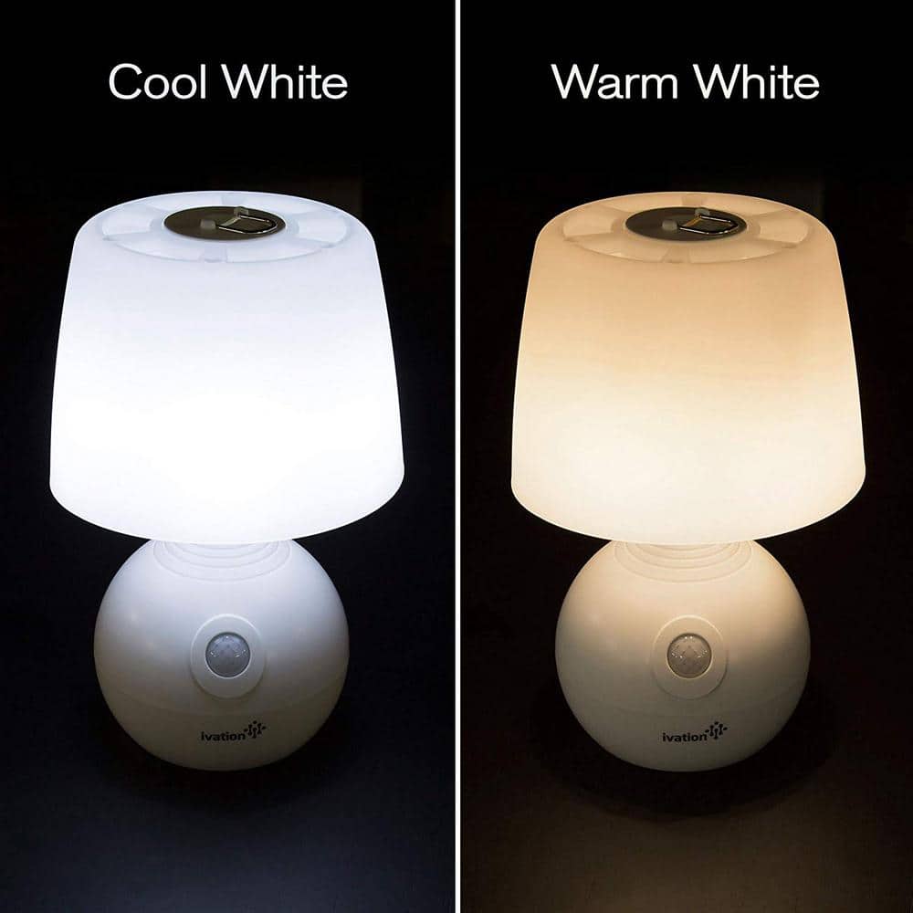 White Cordless Adjustable LED Motion Sensing Table Lamp