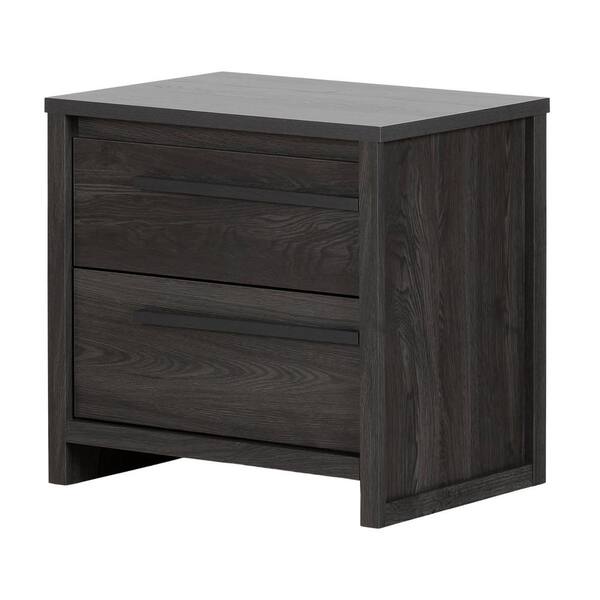 South Shore Tao 2Drawer Gray Oak Nightstand 9025060 The Home Depot