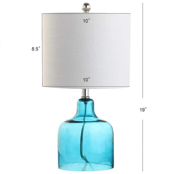 JONATHAN Y Gemma 19 in. Moroccan Blue Glass Bell Table Lamp JYL1027A - The  Home Depot
