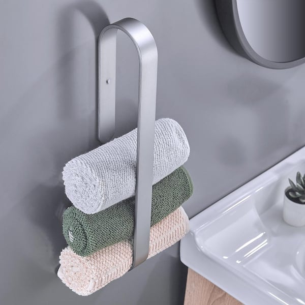 Zalerock Square 15.7 in. Wall Mounted Towel Bar in Grey MY0012