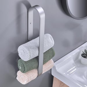 Square 15.7 in. Wall Mounted Towel Bar in Grey