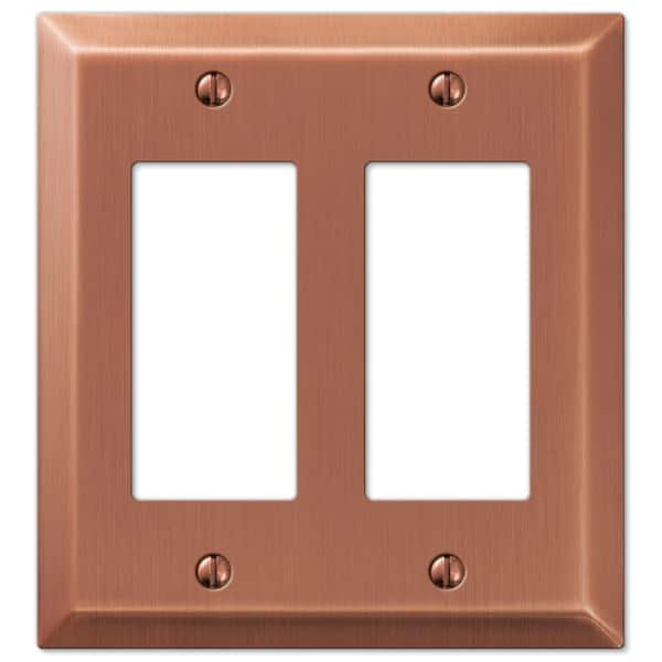 Metallic 2 Gang Rocker Steel Wall Plate - Antique Copper