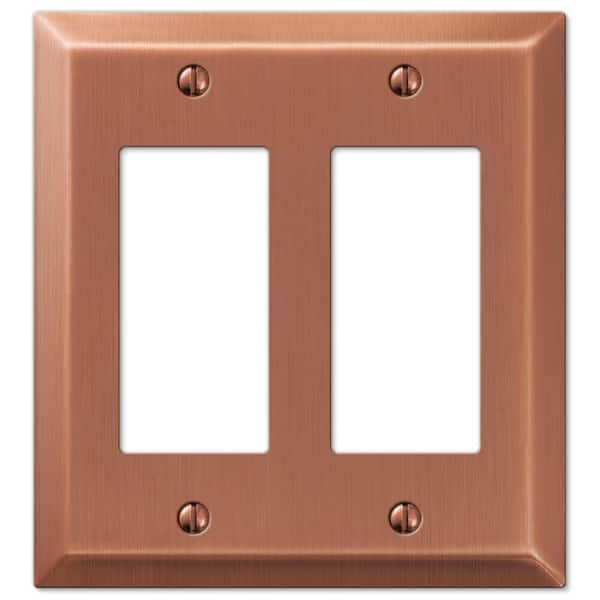 AMERELLE Metallic 2 Gang Rocker Steel Wall Plate - Antique Copper