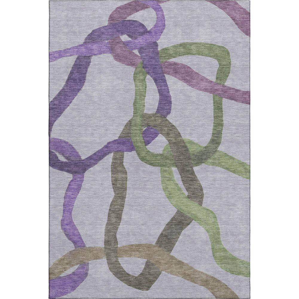 Mayfield Premium Machine Washable Abstract AMF2394 Lavender 5 ft. x 7 ft. 6 in. Area Rug price history on PriceWatchPro